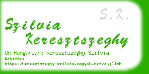 szilvia keresztszeghy business card